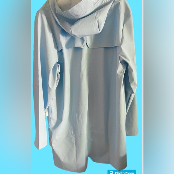 Rain Jacket by RAINS Sz L Light Blue NWT - Picture 9 of 10